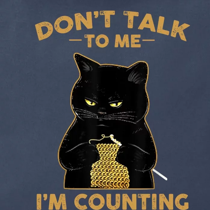 Funny Cat Knits Don't Talk To Me I'm Counting Knitting Zip Tote Bag