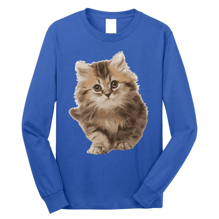 Fluffy Cute Kitten Nice Gift International Cat Day Meaningful Gift Long Sleeve Shirt