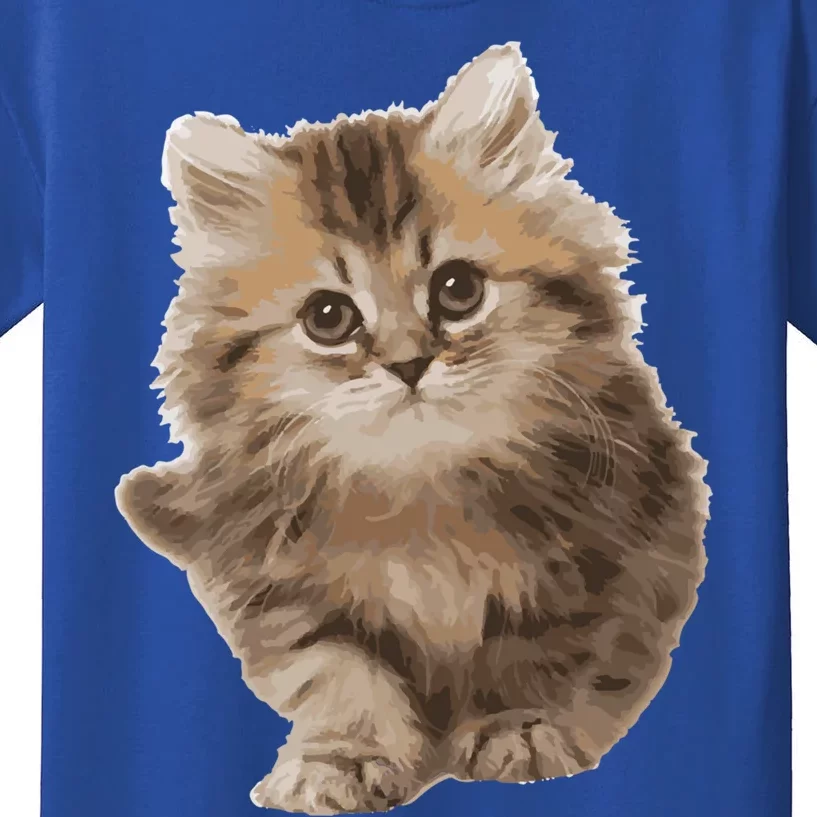 Fluffy Cute Kitten Nice Gift International Cat Day Meaningful Gift Kids T-Shirt