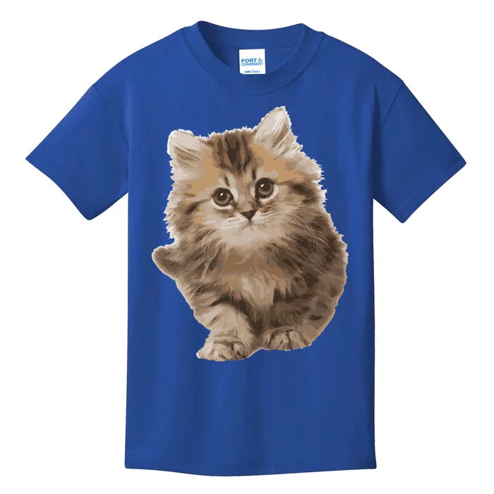 Fluffy Cute Kitten Nice Gift International Cat Day Meaningful Gift Kids T-Shirt