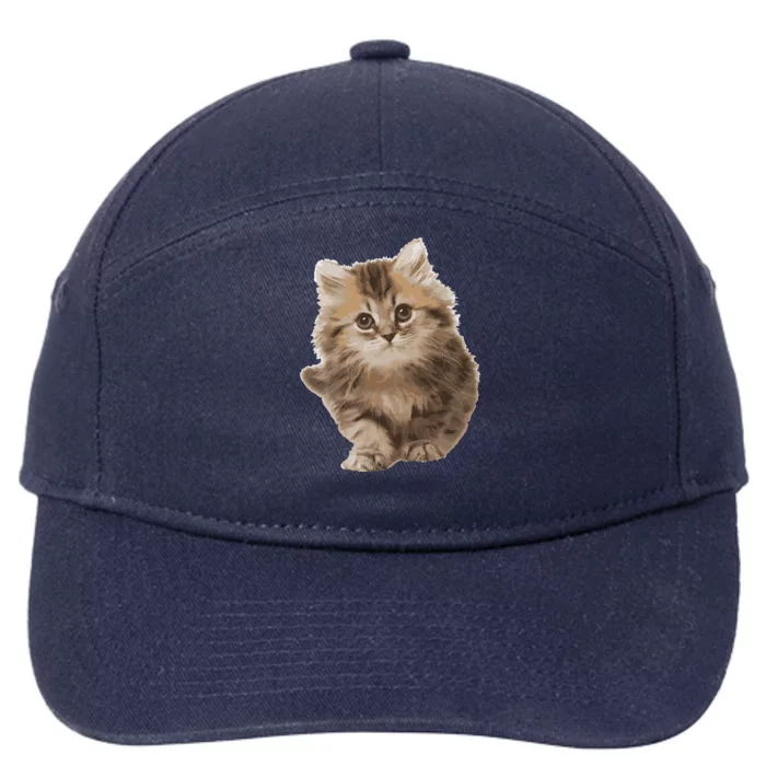 Fluffy Cute Kitten Nice Gift International Cat Day Meaningful Gift 7-Panel Snapback Hat