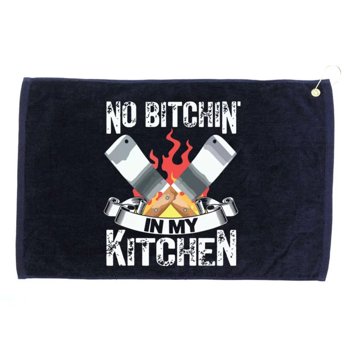 Funny Chef Knife Cook Design No Bitchin In My Kitchen Grommeted Golf Towel