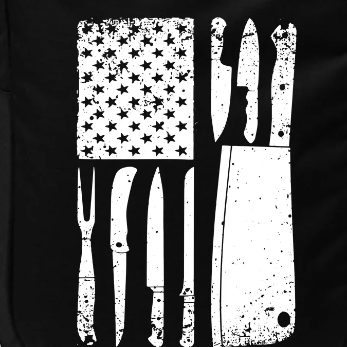 Funny Chef Knife American Flag Design For Men Women Patriot Impact Tech Backpack