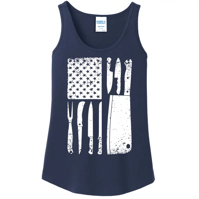 Funny Chef Knife American Flag Design For Men Women Patriot Ladies Essential Tank