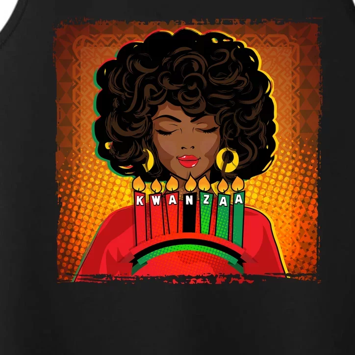 Festive Celebrate Kwanzaa Black African American Woman Performance Tank