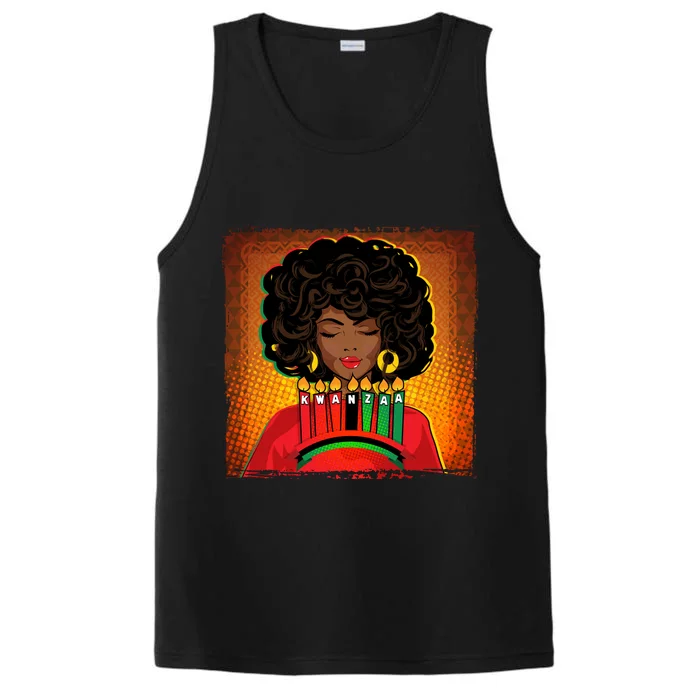 Festive Celebrate Kwanzaa Black African American Woman Performance Tank