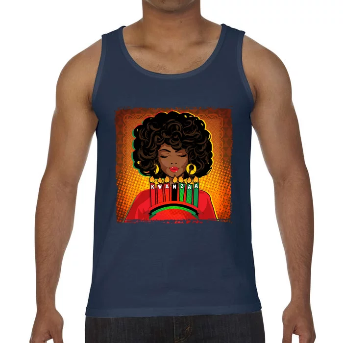 Festive Celebrate Kwanzaa Black African American Woman Comfort Colors® Tank Top