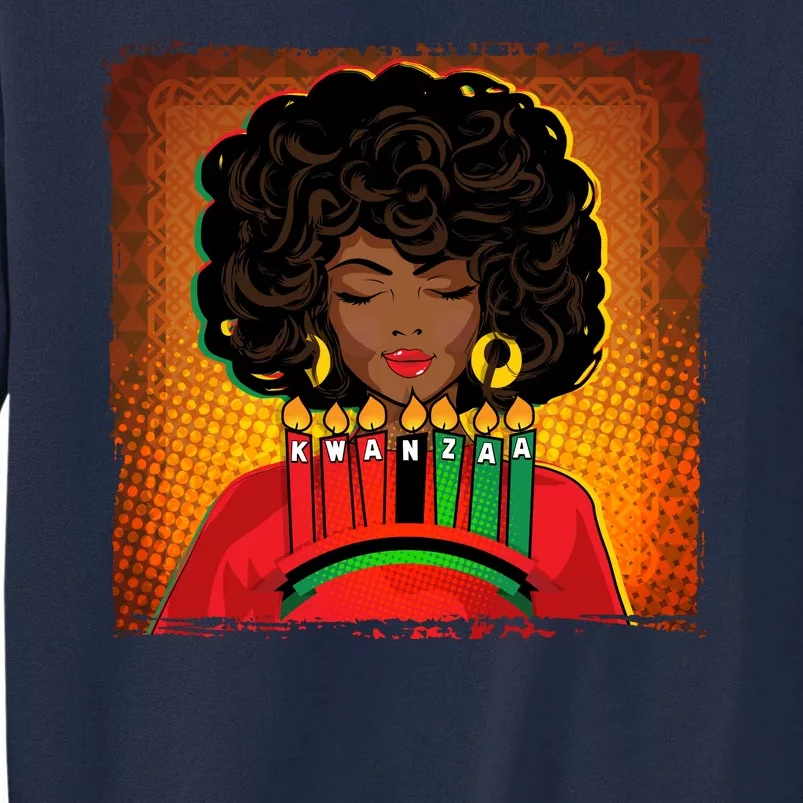 Festive Celebrate Kwanzaa Black African American Woman Tall Sweatshirt