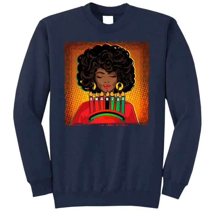 Festive Celebrate Kwanzaa Black African American Woman Tall Sweatshirt