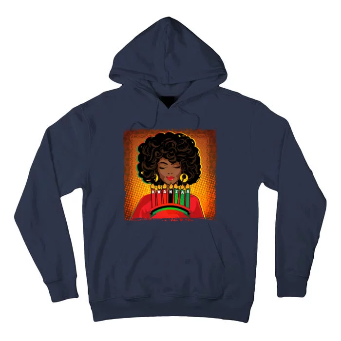 Festive Celebrate Kwanzaa Black African American Woman Tall Hoodie