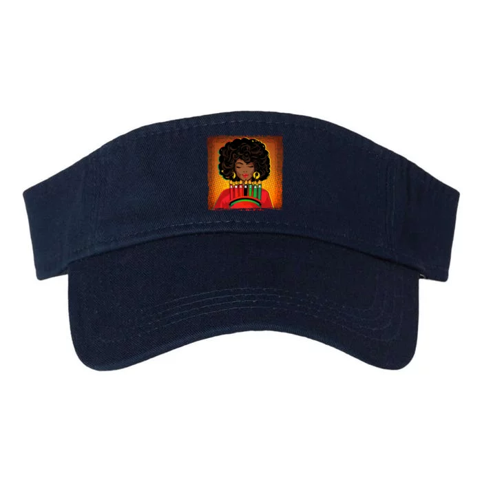 Festive Celebrate Kwanzaa Black African American Woman Valucap Bio-Washed Visor