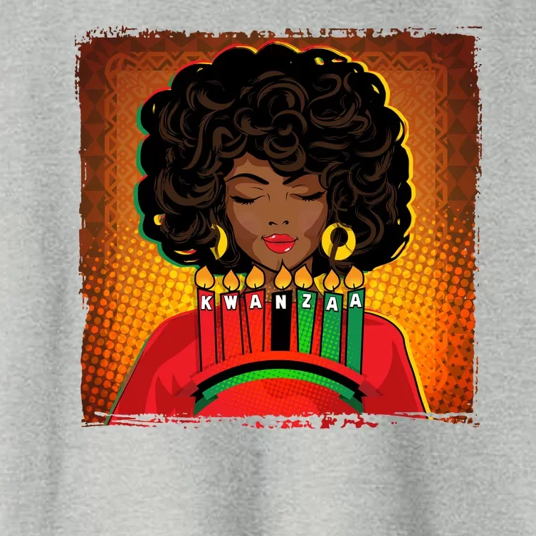 Festive Celebrate Kwanzaa Black African American Woman Women's Crop Top Tee