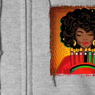 Festive Celebrate Kwanzaa Black African American Woman Full Zip Hoodie