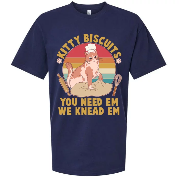 Funny Cute Kitty Biscuits You Need Em We Knead Em Sueded Cloud Jersey T-Shirt