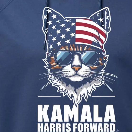 Funny Cat Kamala Harris Forward Cool Gift Performance Fleece Hoodie