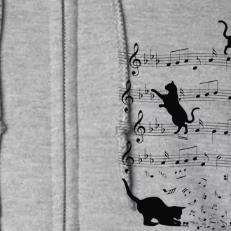 Funny Cat Kitty Playing Music Note Clef Piano Musician Art Full Zip Hoodie