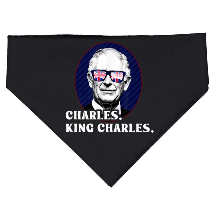 Funny Charles King Charles Of His Majesty & Union Jack USA-Made Doggie Bandana