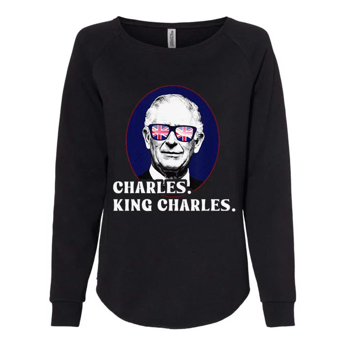 Funny Charles King Charles Of His Majesty & Union Jack Womens California Wash Sweatshirt