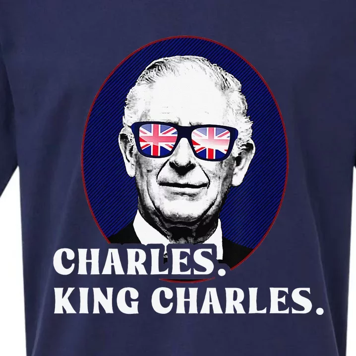 Funny Charles King Charles Of His Majesty & Union Jack Sueded Cloud Jersey T-Shirt