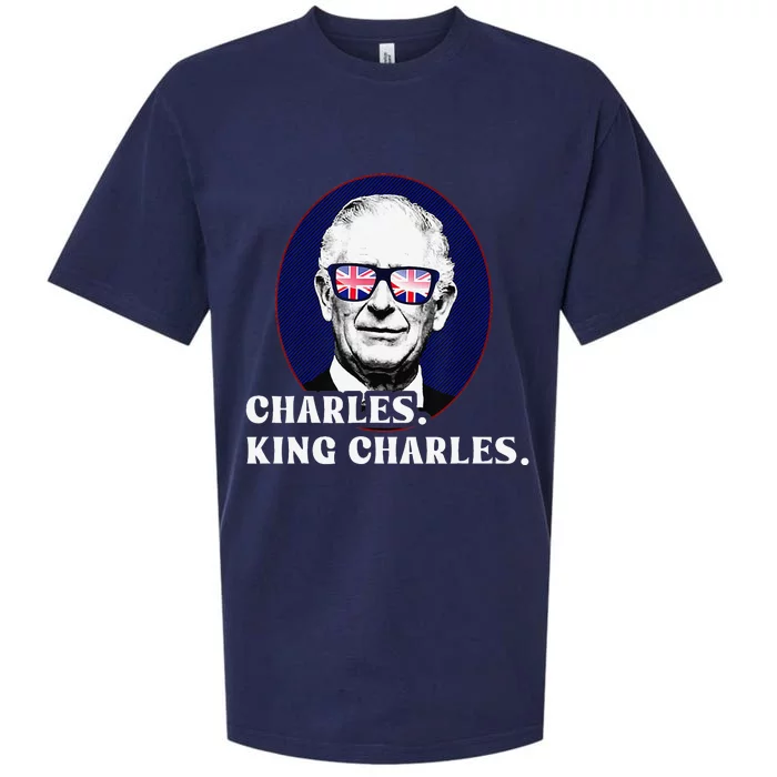 Funny Charles King Charles Of His Majesty & Union Jack Sueded Cloud Jersey T-Shirt