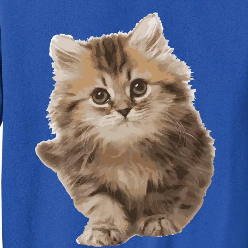 Fluffy Cute Kitten Nice Gift International Cat Day Great Gift Tall Sweatshirt