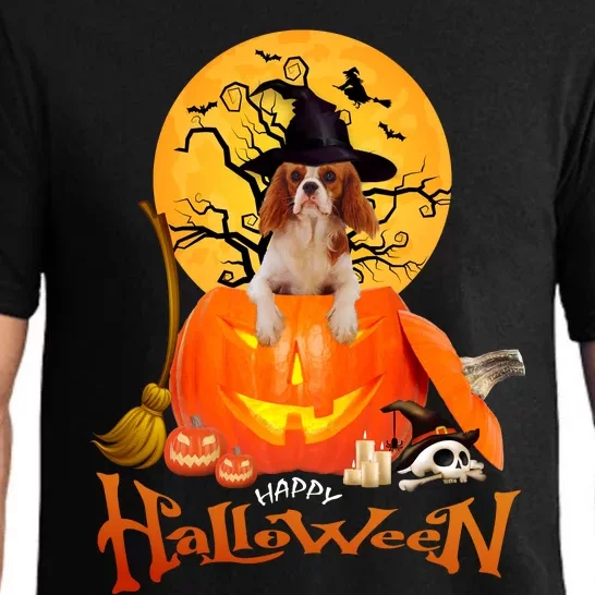 Funny Cavalier King Dog Spooky Halloween Pajama Set