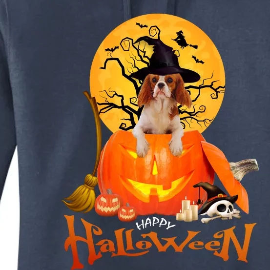 Funny Cavalier King Dog Spooky Halloween Women's Pullover Hoodie