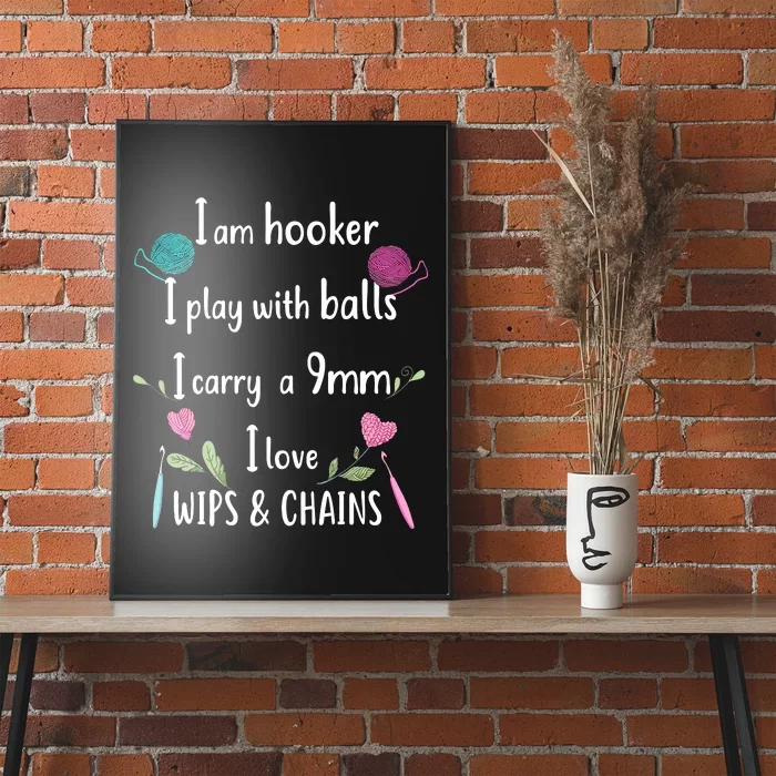 Funny Crochet Knitting I’M A Hooker Funny Crochet Poster