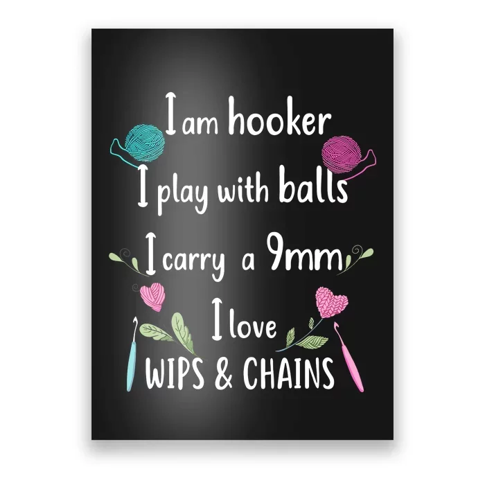 Funny Crochet Knitting I’M A Hooker Funny Crochet Poster