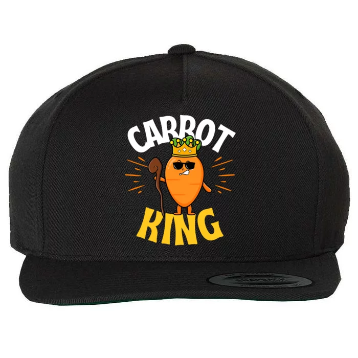 Funny Carrot King Dad Vegetable Fathers' Day Gardener Lover Gift Wool Snapback Cap