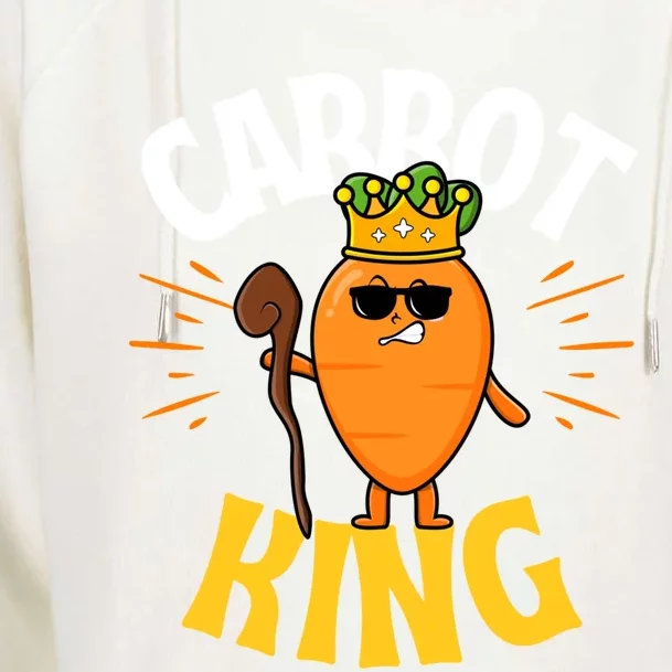 Funny Carrot King Dad Vegetable Fathers' Day Gardener Lover Gift Womens Funnel Neck Pullover Hood