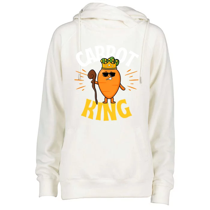 Funny Carrot King Dad Vegetable Fathers' Day Gardener Lover Gift Womens Funnel Neck Pullover Hood