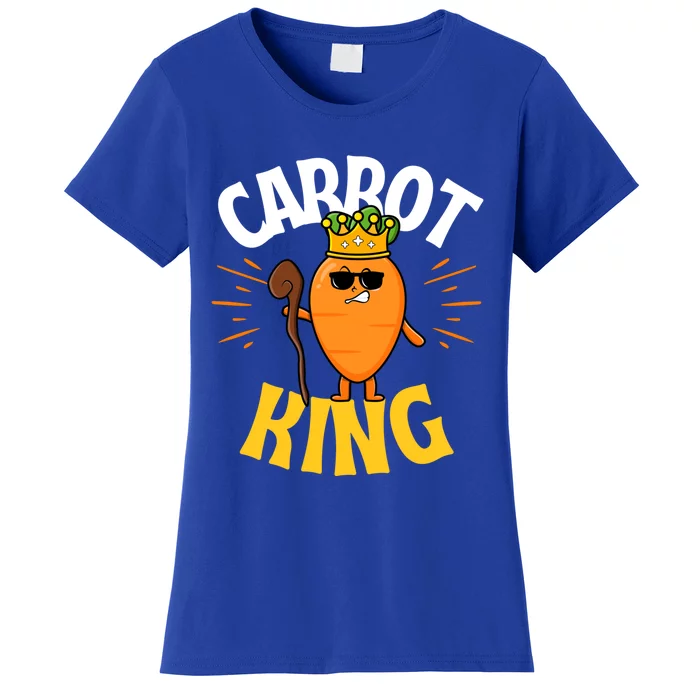 Funny Carrot King Dad Vegetable Fathers' Day Gardener Lover Gift Women's T-Shirt