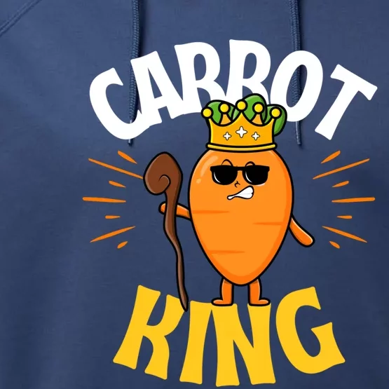 Funny Carrot King Dad Vegetable Fathers' Day Gardener Lover Gift Performance Fleece Hoodie