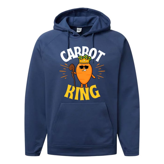 Funny Carrot King Dad Vegetable Fathers' Day Gardener Lover Gift Performance Fleece Hoodie