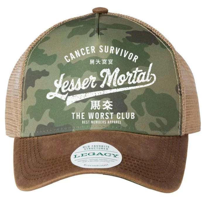 Funny Cancer Lesser Mortal Survivor Legacy Tie Dye Trucker Hat