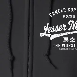 Funny Cancer Lesser Mortal Survivor Full Zip Hoodie