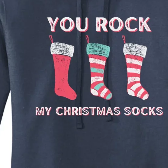 Funny Christmas LoverS Quotes Rock My Christmas Socks Gift Women's Pullover Hoodie