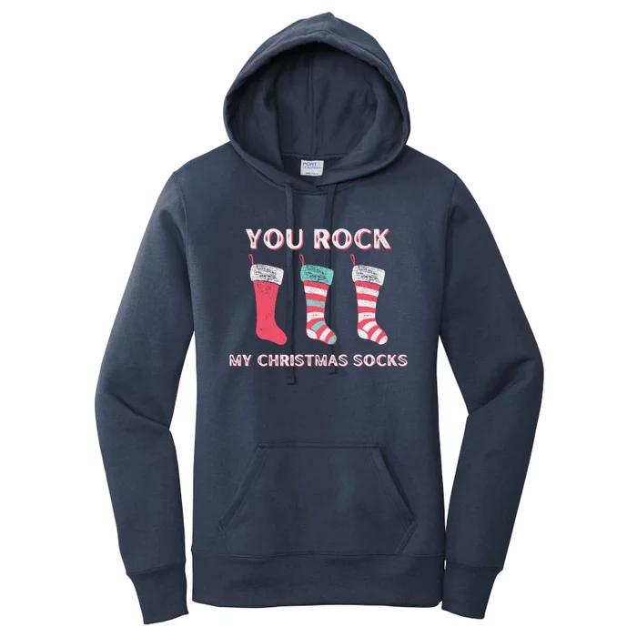 Funny Christmas LoverS Quotes Rock My Christmas Socks Gift Women's Pullover Hoodie