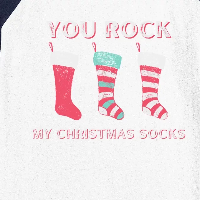 Funny Christmas LoverS Quotes Rock My Christmas Socks Gift Baseball Sleeve Shirt