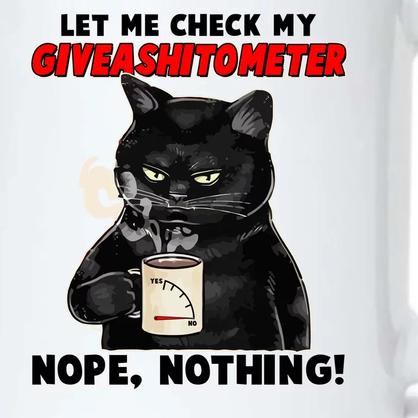 Funny Cat Let Me Check My GiveAShitOMeter Nope Nothing Black Color Changing Mug