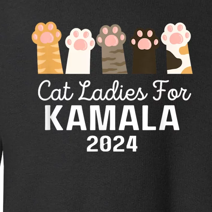 Funny Cat Ladies For Kamala Childless Cat Ladies 2024 Toddler Sweatshirt