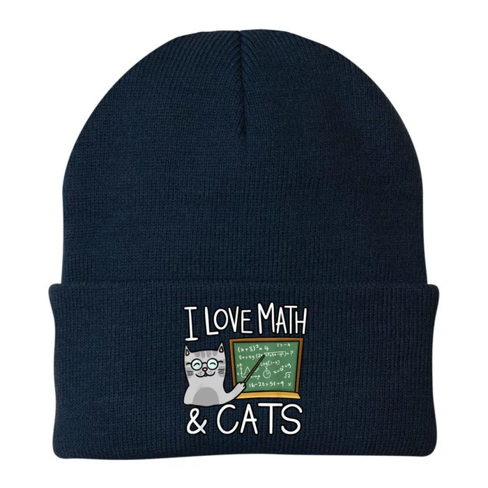 Funny Cat Lover Math And Cat Funny Math Lover Knit Cap Winter Beanie