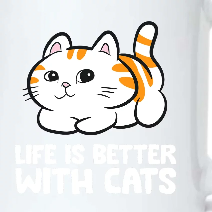 Funny Cat Lover Cute Kittens Life Is Better With Cats Black Color Changing Mug