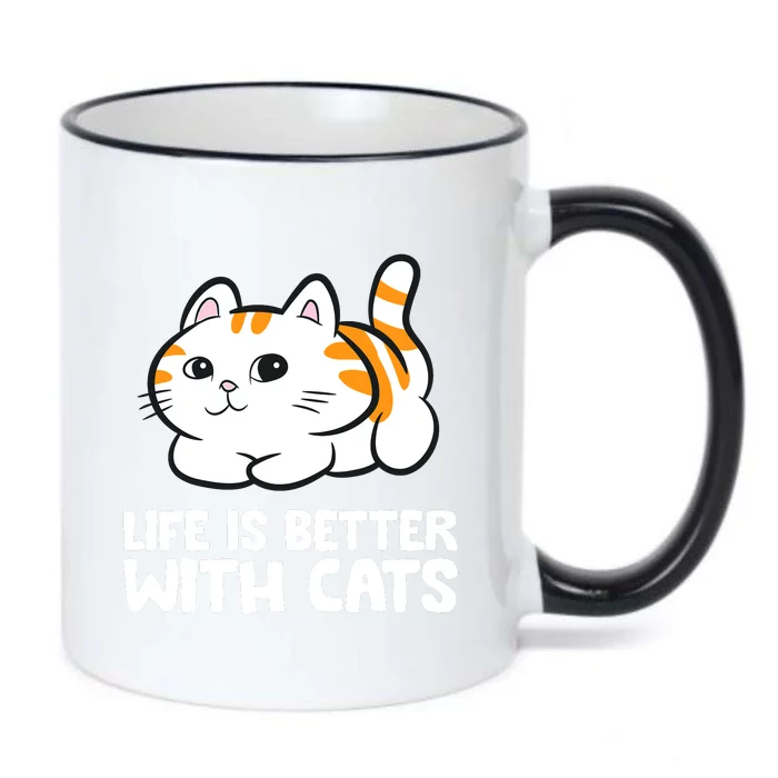 Funny Cat Lover Cute Kittens Life Is Better With Cats Black Color Changing Mug