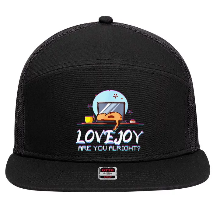 Funny Cute Lovejoy Merch Wilbur Soot Bored Cats 7 Panel Mesh Trucker Snapback Hat