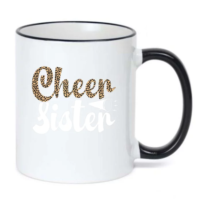 Funny Cheerleading Leopard Graphic Wo Cheer Sister Black Color Changing Mug