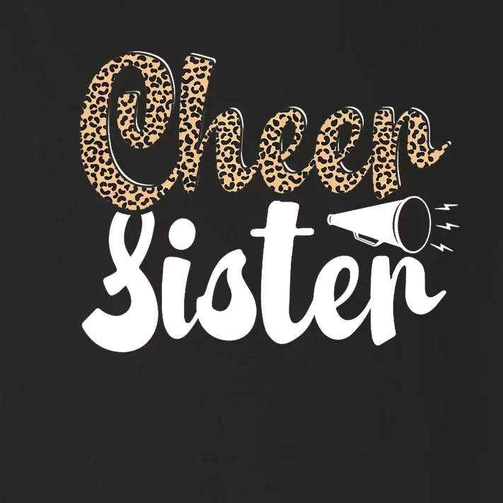 Funny Cheerleading Leopard Graphic Wo Cheer Sister Toddler Long Sleeve Shirt