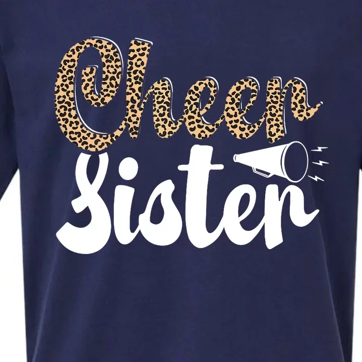 Funny Cheerleading Leopard Graphic Wo Cheer Sister Sueded Cloud Jersey T-Shirt