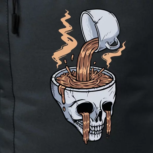 Funny Coffee Lover Skull Coffee Addict Coffee Cup Skull Head Daily Commute Backpack